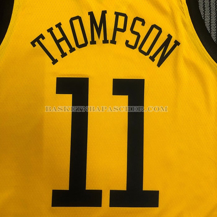 Maillot Golden State Warriors Klay Thompson NO 11 Earned Jaune